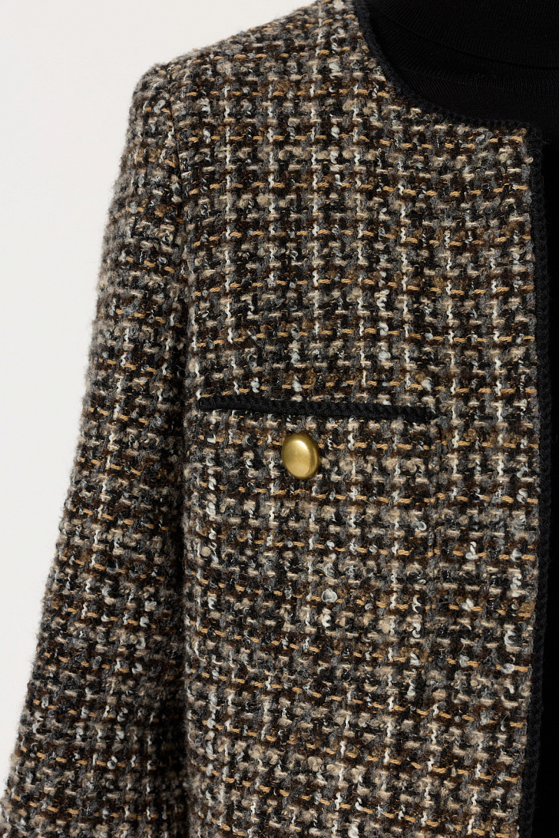 NOUR - Твидовый жакет в оттенках коричневого