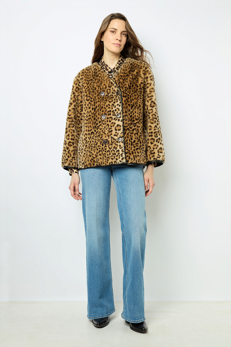 LAISSA - Укороченное пальто с леопардовым принтом