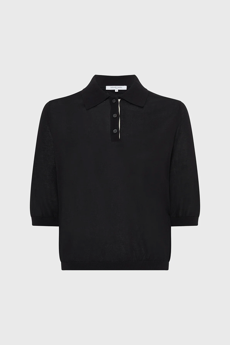 LAIKA - Черная тонкая трикотажная рубашка-поло