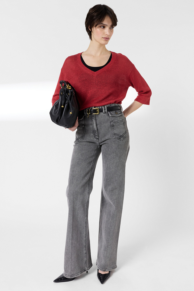 LYLOU - Пуловер из льна свободного кроя в красном цвете