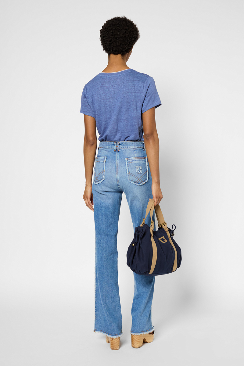 GILBERTE - Футболка из 100% льна с люрексом