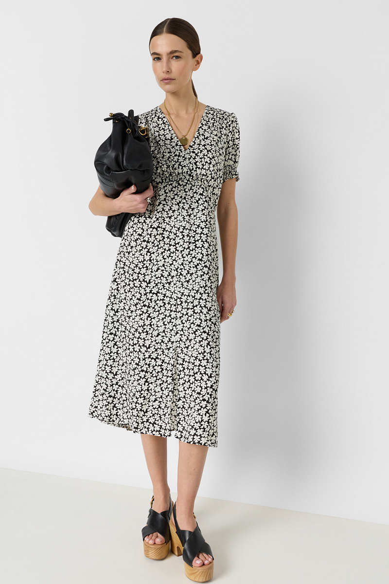 ROSI - Черное платье макси с цветочным принтом