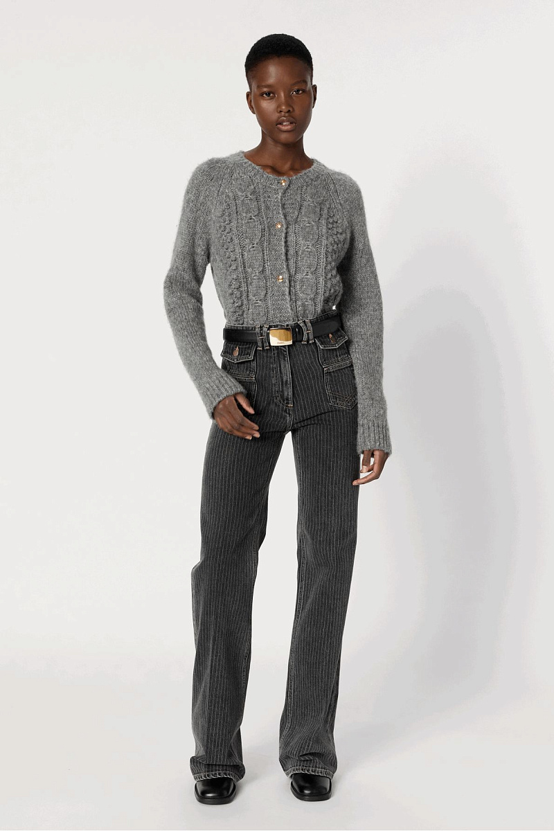 ELIANE - Кардиган крупной вязки с золотистыми пуговицами