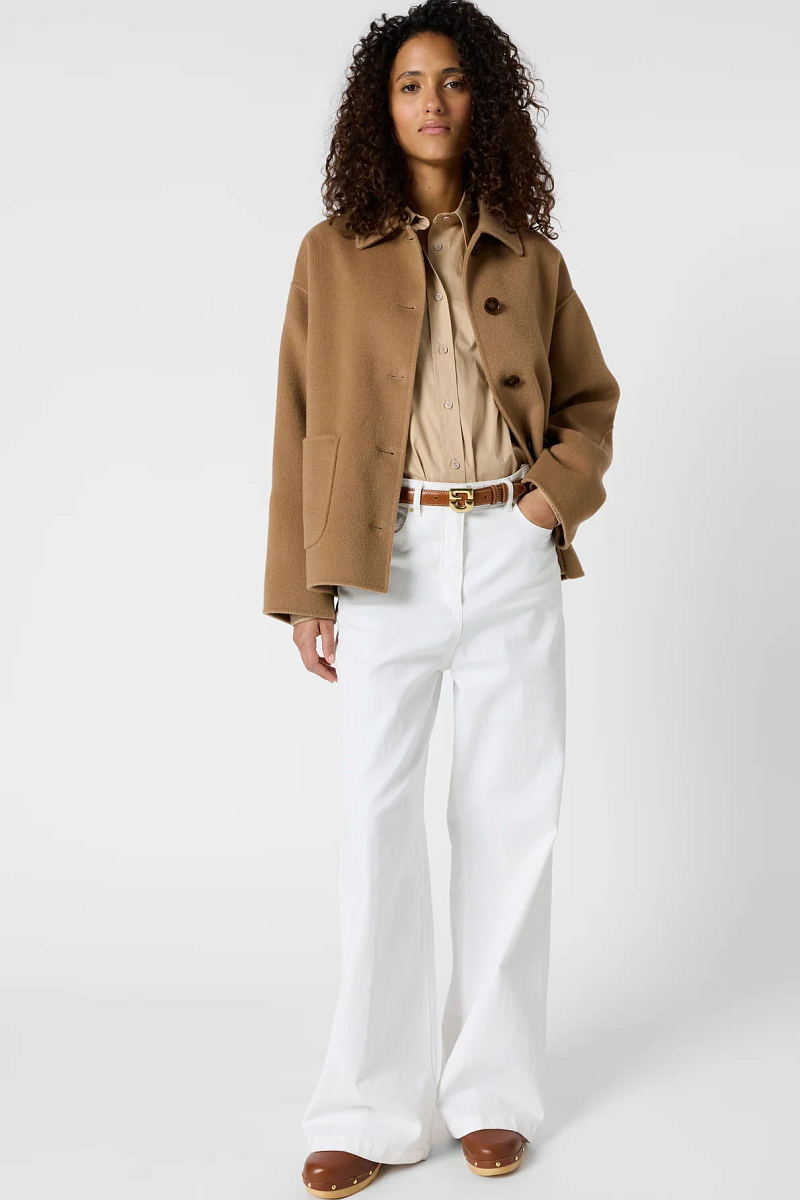 PERRINEA -  Короткое пальто из двусторонней шерсти в цвете кэмел