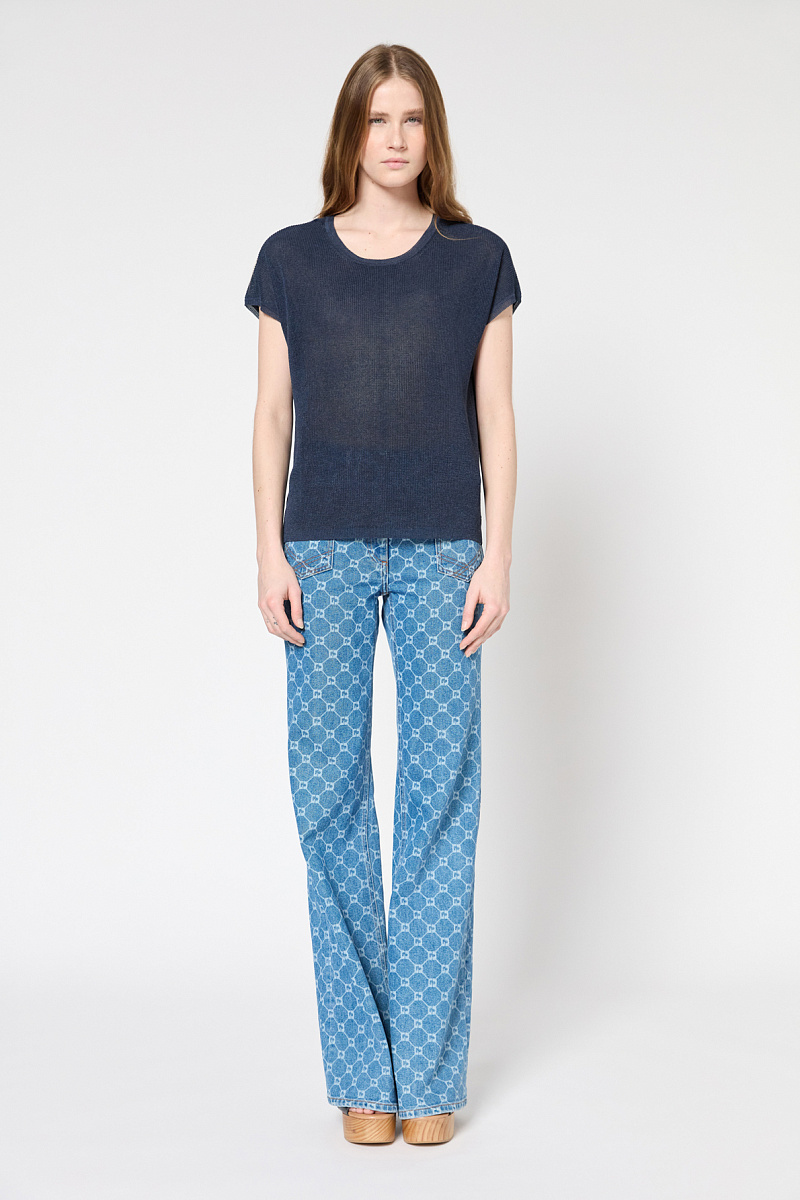 JAMILA - Джемпер с круглым вырезом и короткими рукавами