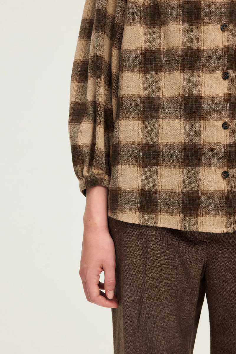 ADRIANA - Клетчатая рубашка с отложным воротником