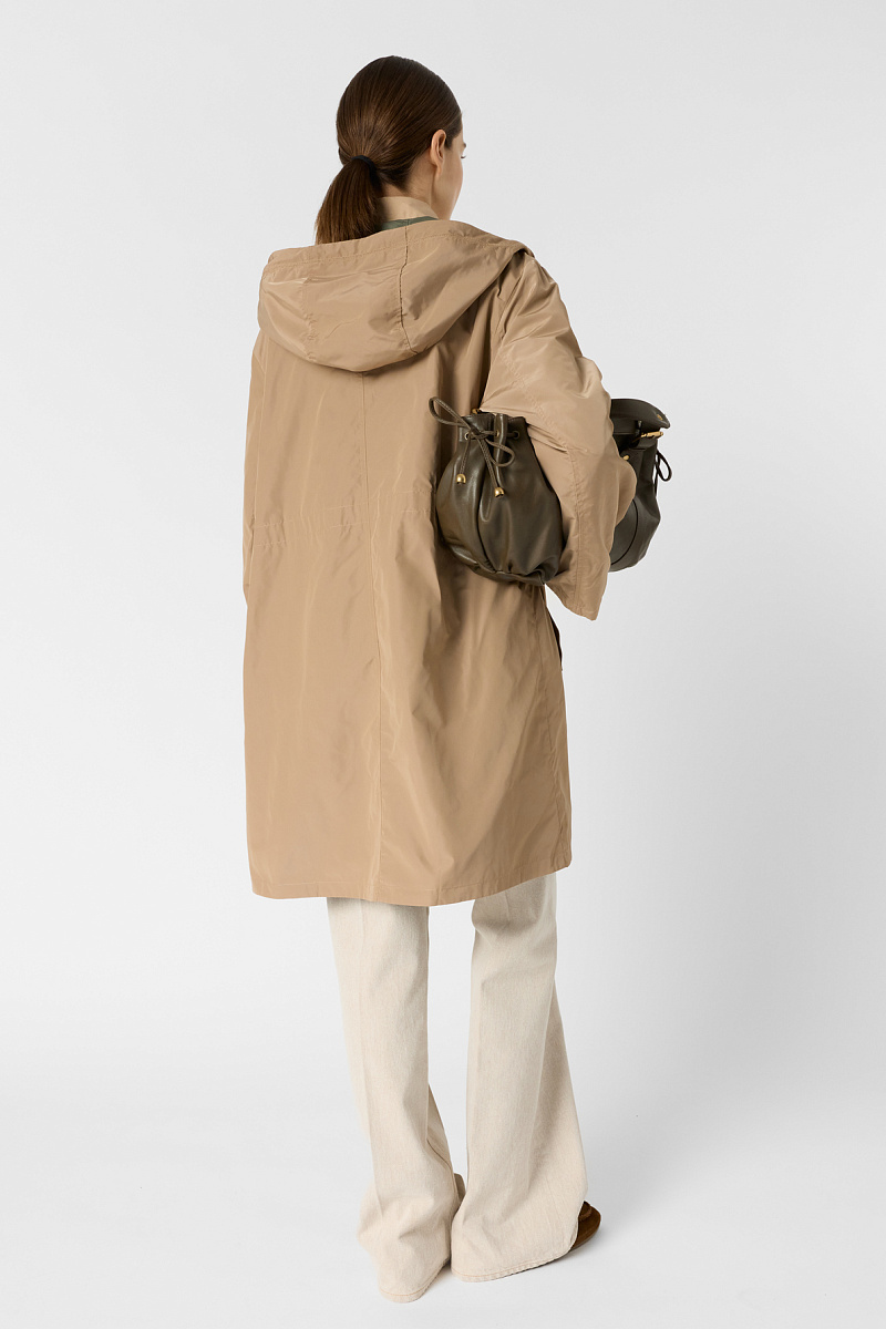 JANNIS - Длинная бежевая парка с капюшоном