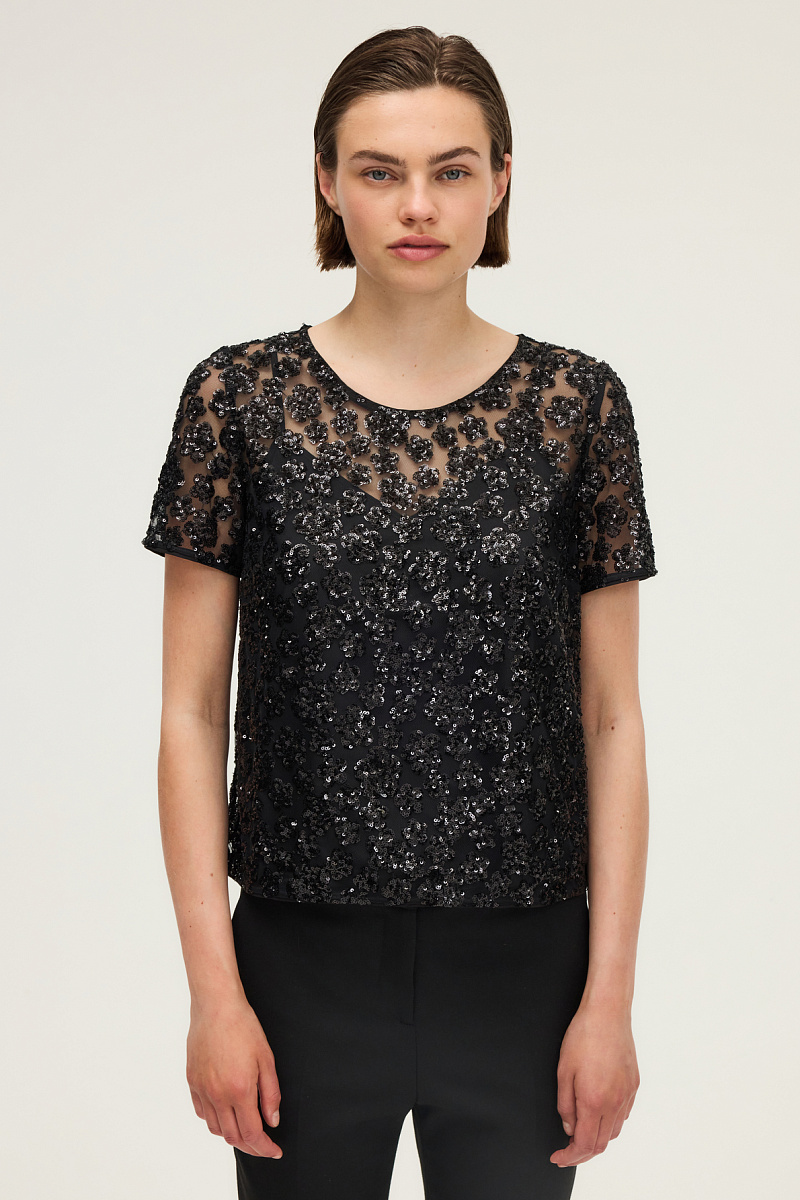 ALVY - Блуза с пайетками в виде цветов