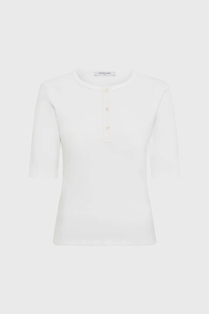 GISELENE - Футболка из 100% хлопка с пуговицами
