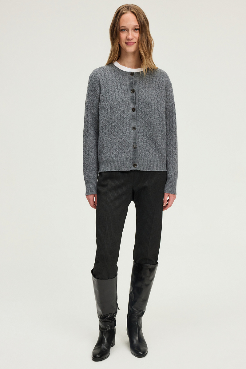 ELAN - Шерстяной кардиган косой вязки