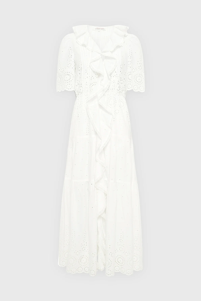 PILAR - Длинное ажурное платье из 100% хлопка