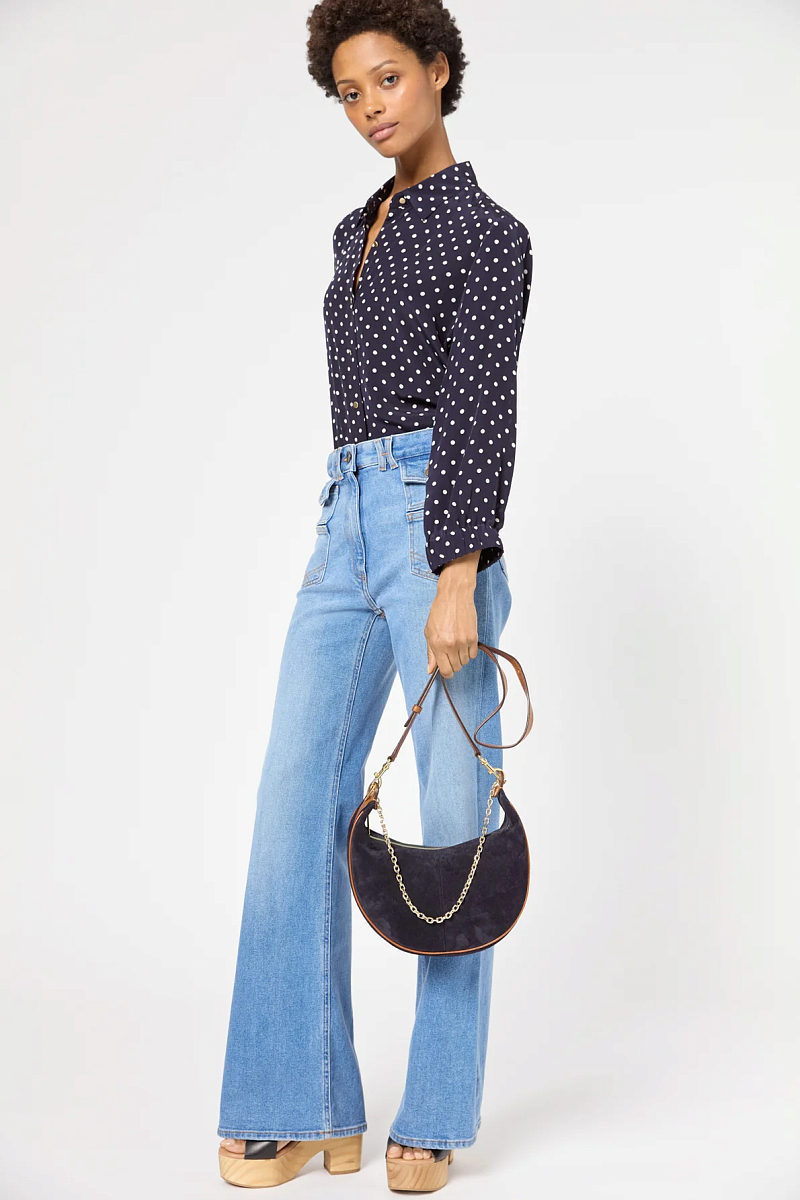 SUZANNE - Сумка полукруглой формы из замши