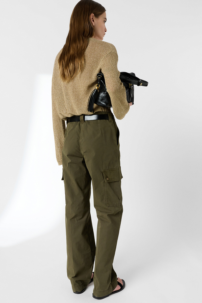 AMAELLE - Брюки из хлопоковой ткани в стиле милитари