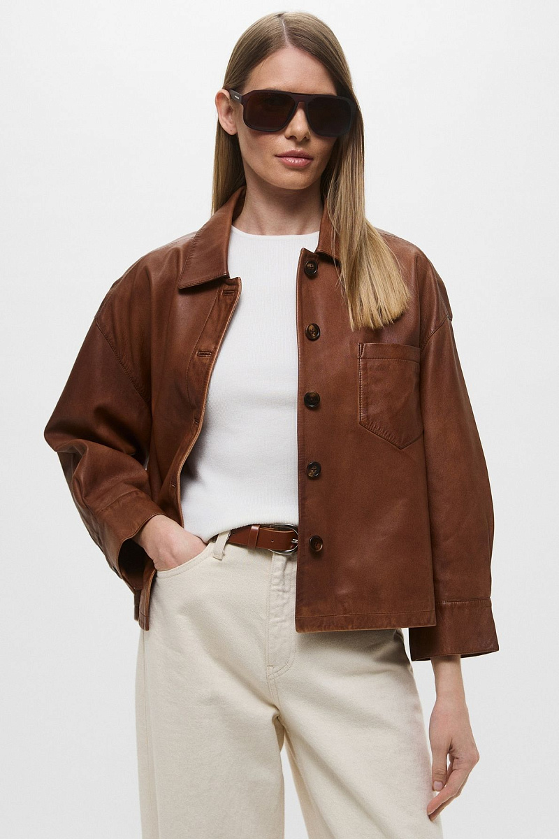 ROSALIE - Кожаная куртка оверсайз