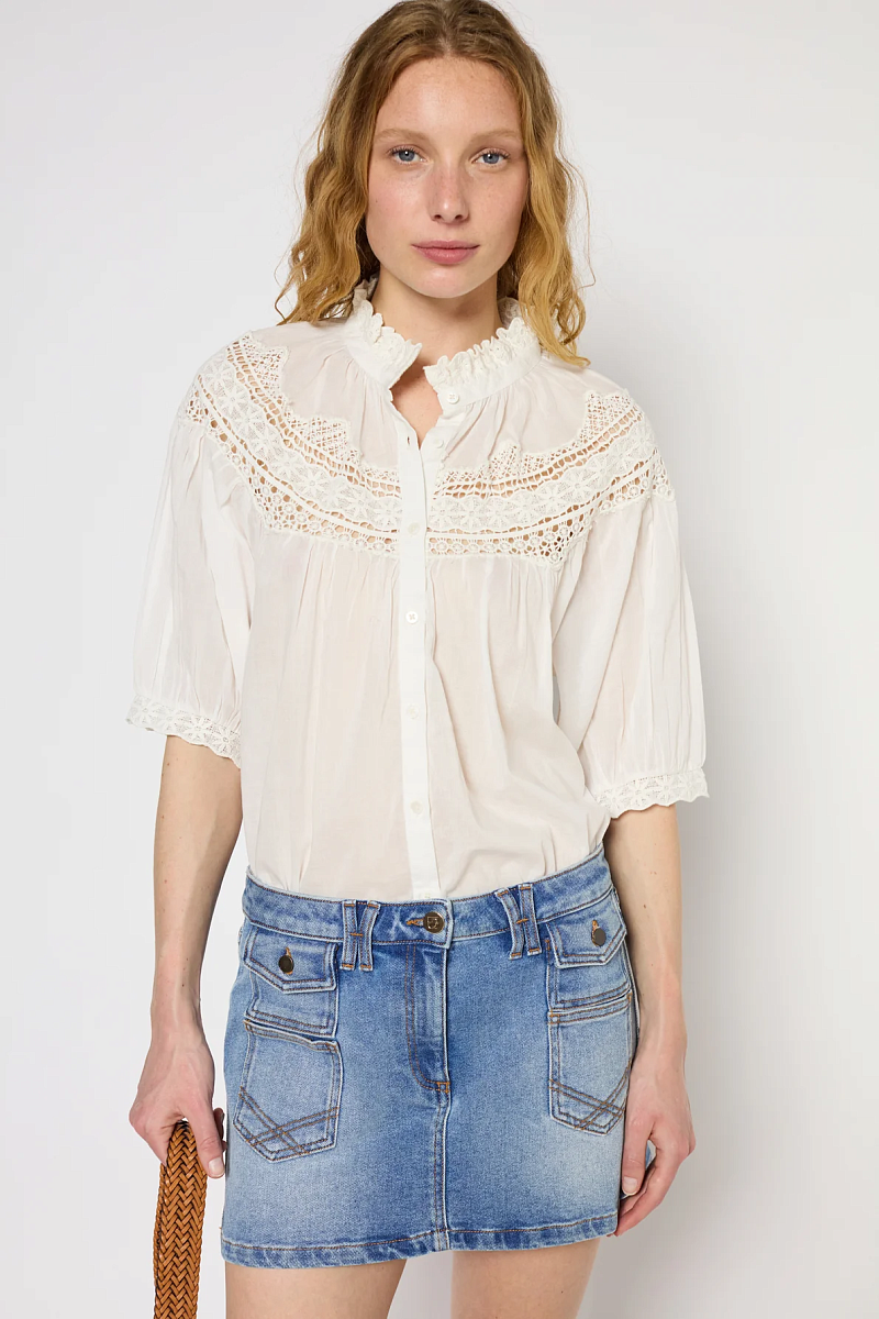 UMBER - Кружевная блуза из 100% хлопка