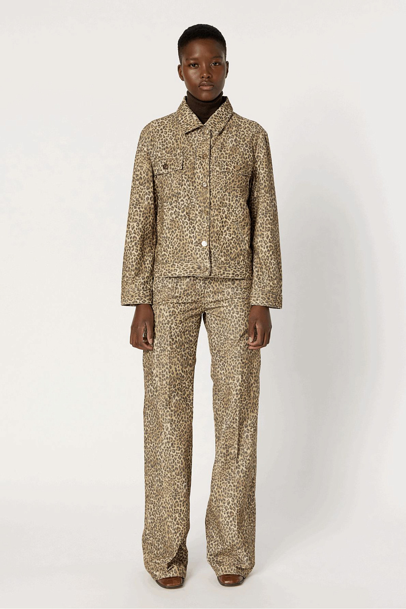 NERINE - Укороченная бархатная куртка с леопардовым принтом