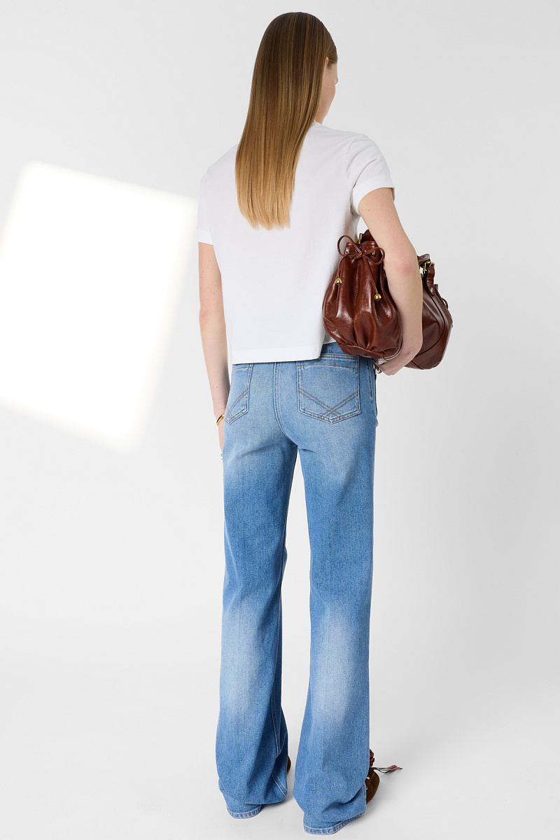 MELIA - Белая футболка из хлопка с вышитым гербом