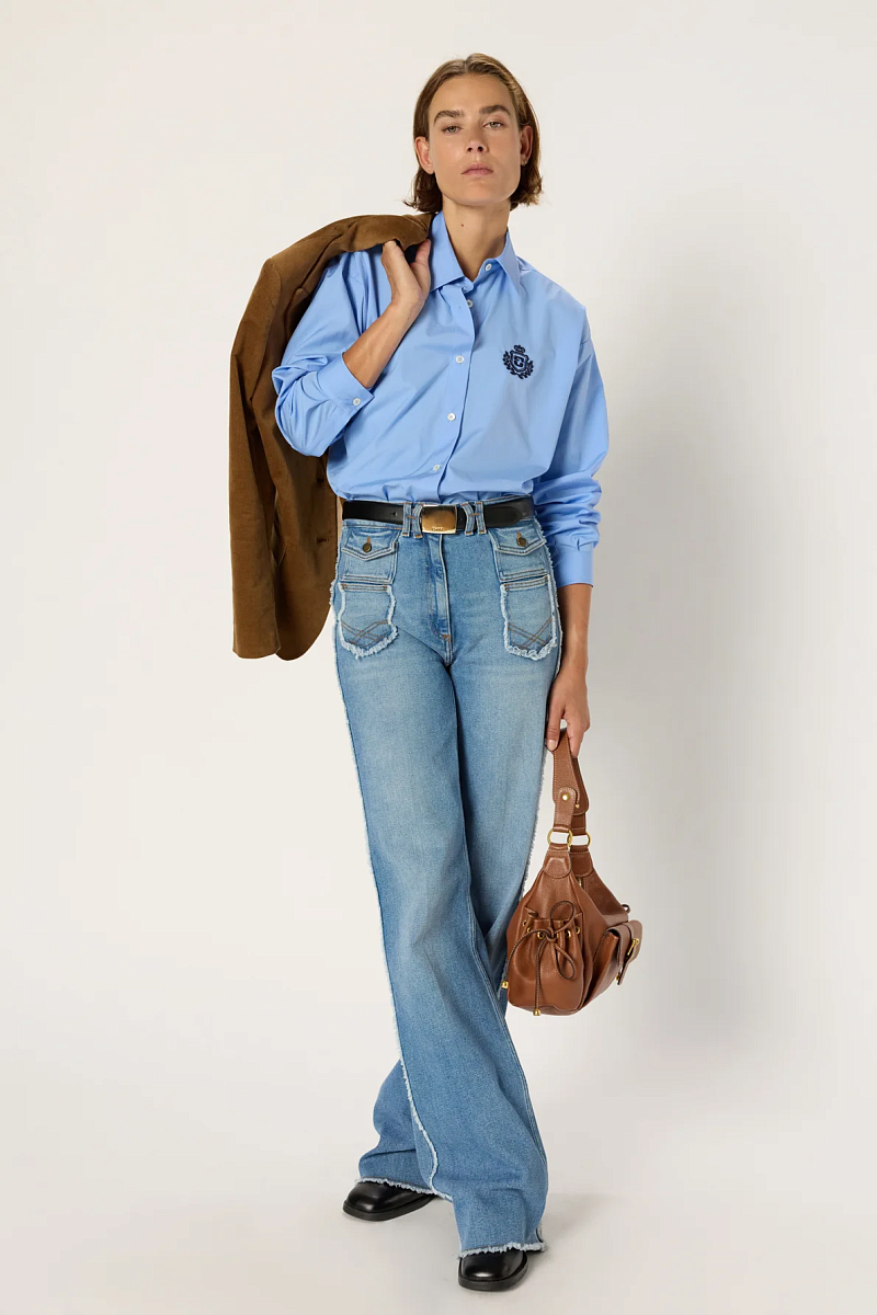 ANNA - Расклешенные джинсы с бахромой