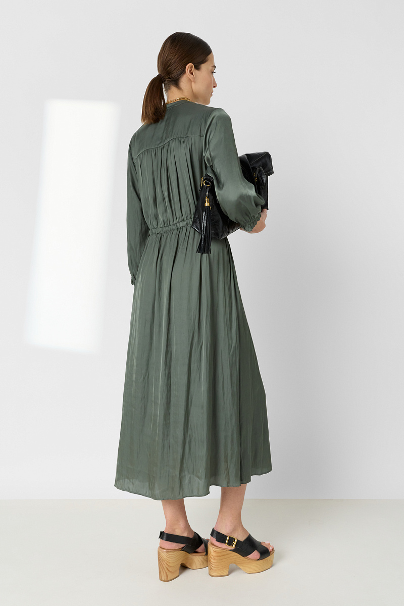 RUBIE - Летящее платье из атласа в цвете хаки