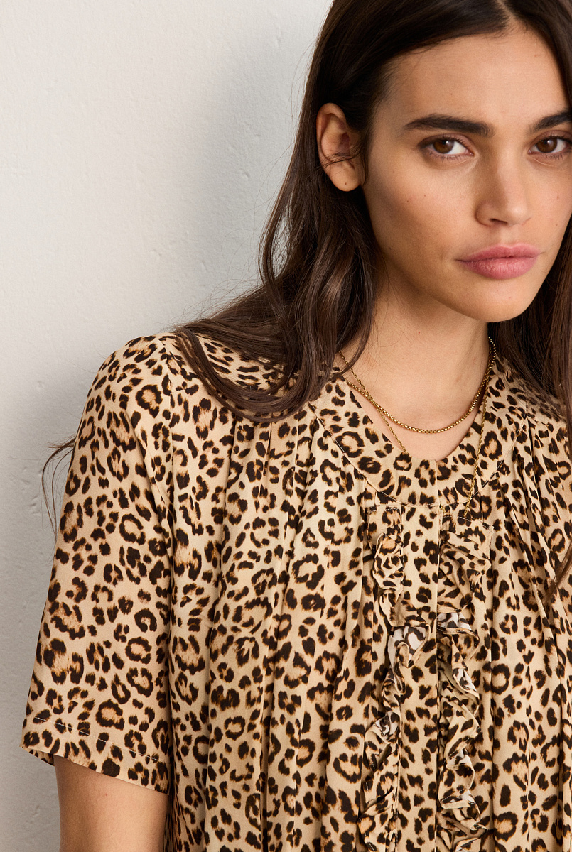 CATIA - Рубашка с леопардовым принтом и оборками