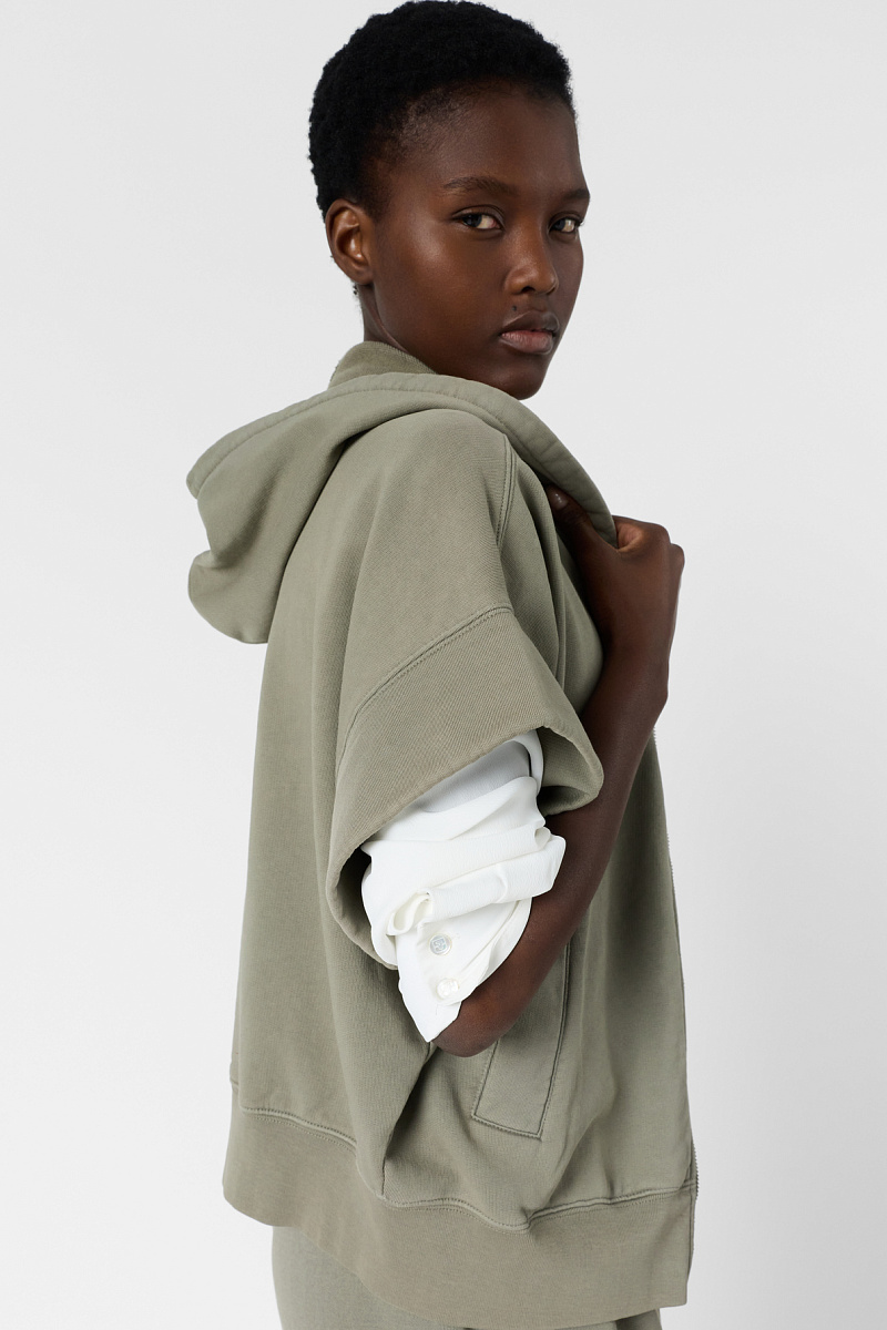 MILENE - Жилет-худи на молнии с капюшоном в цвете хаки