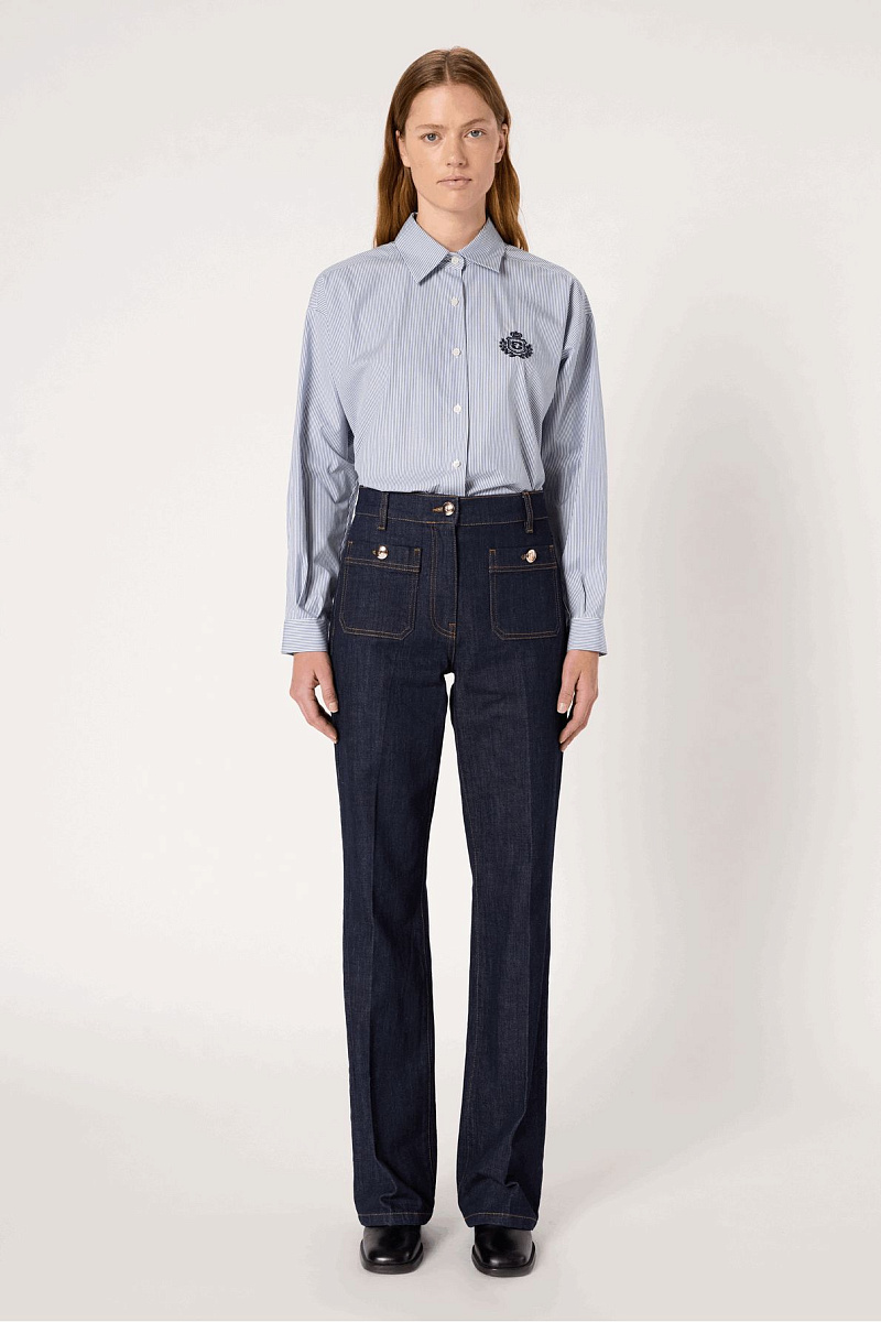 CLEMA - Прямые джинсы с золотистыми пуговицами