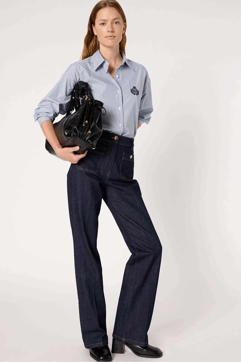 CLEMA - Прямые джинсы с золотистыми пуговицами