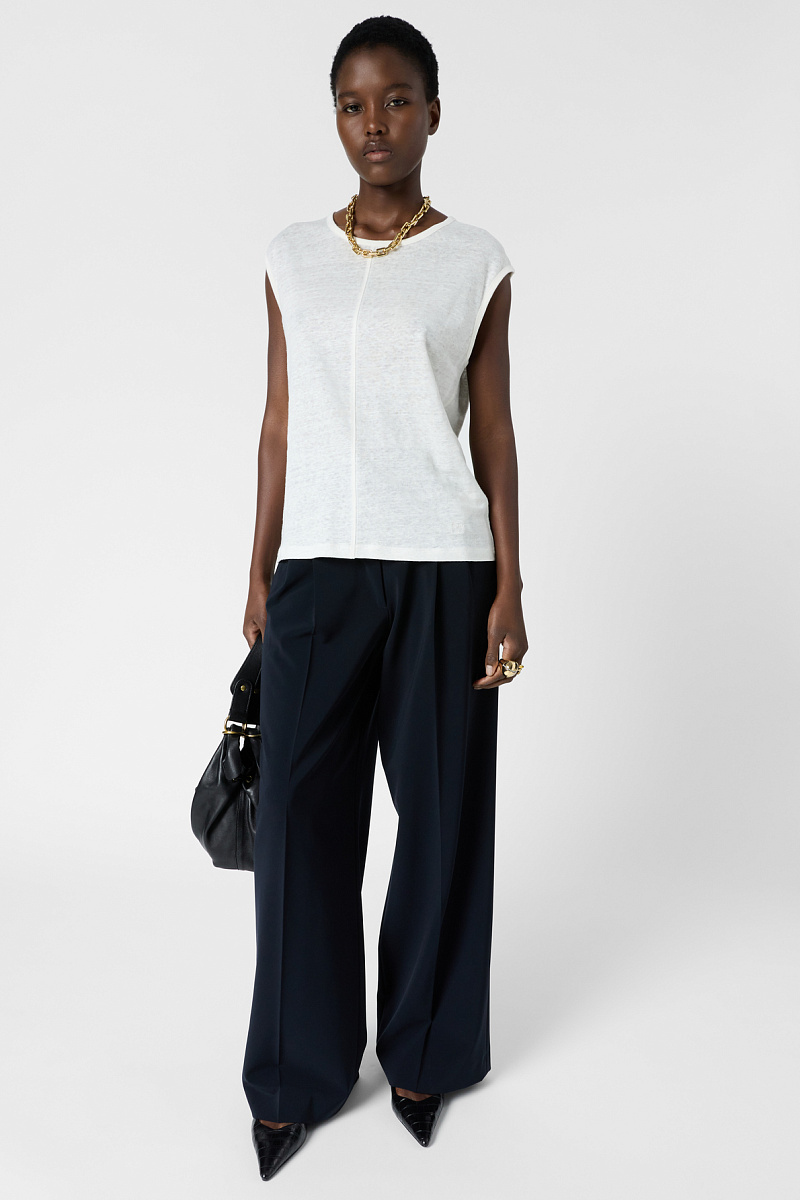 MICHELE - Белая льняная майка